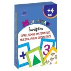 Coperta cărții 36 de jetoane - Invatam cifre, semne matematice, multimi, figuri geometrice (+4 ani)