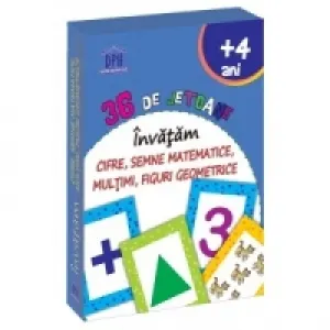 Coperta cărții 36 de jetoane - Invatam cifre, semne matematice, multimi, figuri geometrice (+4 ani)