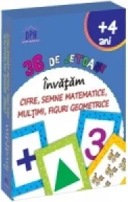 Coperta cărții 36 de jetoane - Invatam cifre, semne matematice, multimi, figuri geometrice (+4 ani)