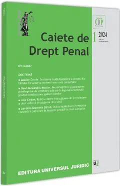 Coperta cărții Caiete de drept penal Nr.1 din 2024