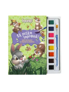 Coperta cărții Disney Iepurasi. Sa pictam impreuna! Carte de colorat cu pensula si acuarele