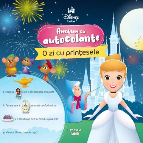 Coperta cărții Disney Bebe. Aventuri cu autocolante. O zi cu printesele
