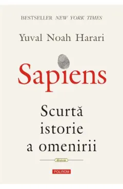 Coperta cărții Sapiens. Scurtă istorie a omenirii