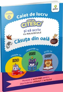 Coperta cărții Casuta din oala. Caiet de lucru. Pot sa citesc si sa scriu cu majuscule