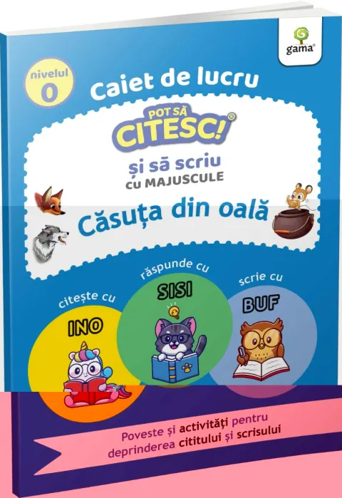 Coperta cărții Casuta din oala. Caiet de lucru. Pot sa citesc si sa scriu cu majuscule