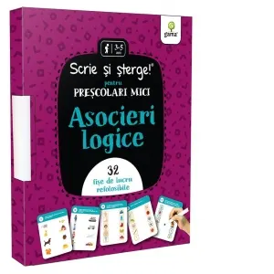 Coperta cărții Scrie si sterge! pentru prescolari mici: Asocieri logice. 32 fise de lucru refolosibile