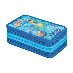 Coperta cărții Penar echipat 31 piese, 3 fermoare, dimensiune 19 x 11.5 x 7 cm, motiv Jungle Safari