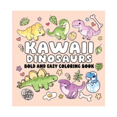 Coperta cărții Kawaii Dinosaurs Bold and Easy Coloring Book