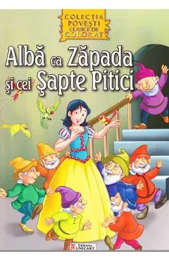 Coperta cărții Alba ca Zapada si cei Sapte Pitici - Carte de citit si colorat