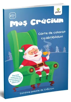 Coperta cărții Moș Crăciun. Carte de colorat cu abțibilduri