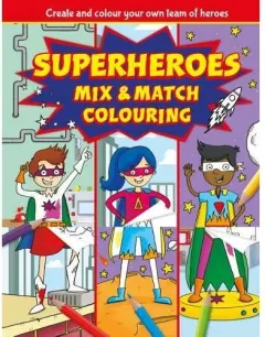 Coperta cărții Superheroes Mix and Match Colouring Fun