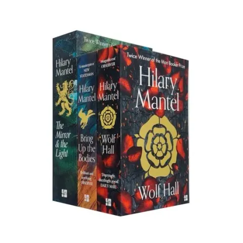 Coperta cărții Wolf Hall Trilogy 3 Books Collection Set By Hilary Mantel (The Mirror and the Light [Hardcover], Wolf Hall, Bring Up the Bodies)