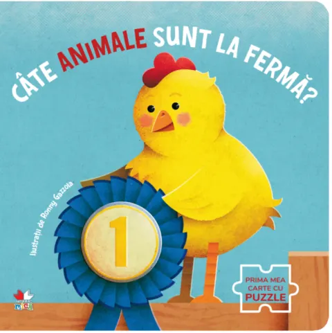 Coperta cărții Câte animale sunt la fermă? Prima mea carte cu puzzle