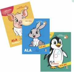 Coperta cărții Set 3 carti Grafisme 5-6 ani: 1. ALA-Arte; 2. ALA-Stiinte; 3. ALA-Biblioteca (editie 2025)