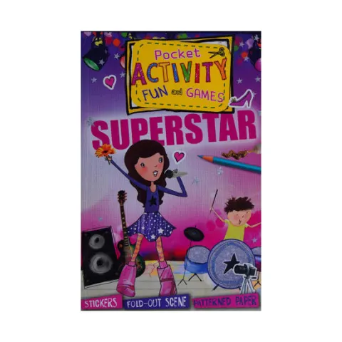 Coperta cărții Superstar Pocket Activity Fun and Games Games and Puzzles, Fold-Out Scenes, Patterned Paper, Stickers!