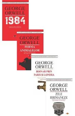 Coperta cărții Pachet 4 carti: 1984 + Ferma Animalelor + Hoinar prin Paris si Londra + Zile birmaneze