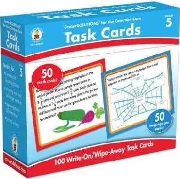Coperta cărții Task Cards Learning Cards, Grade 5