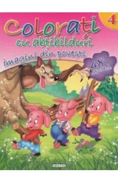 Coperta cărții Colorati cu abtibilduri 4: Imagini din povesti