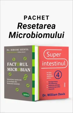 Coperta cărții Pachet Resetarea Microbiomului. Factorul microbian/Superintestinul - Dr. Hiromi Shinya