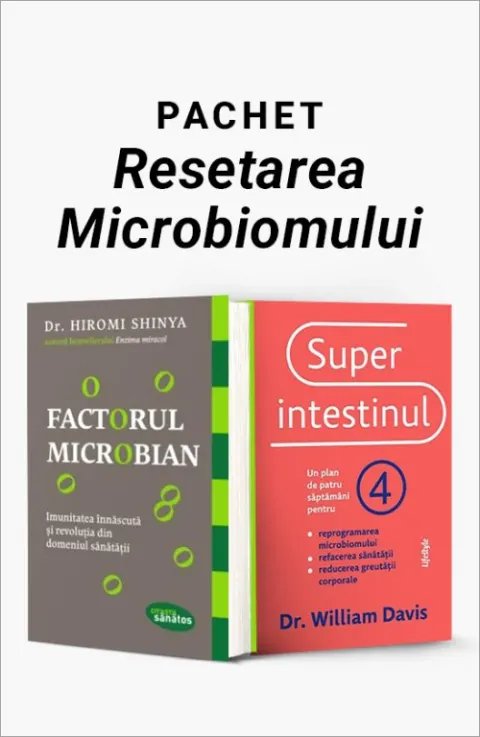 Coperta cărții Pachet Resetarea Microbiomului. Factorul microbian/Superintestinul - Dr. Hiromi Shinya