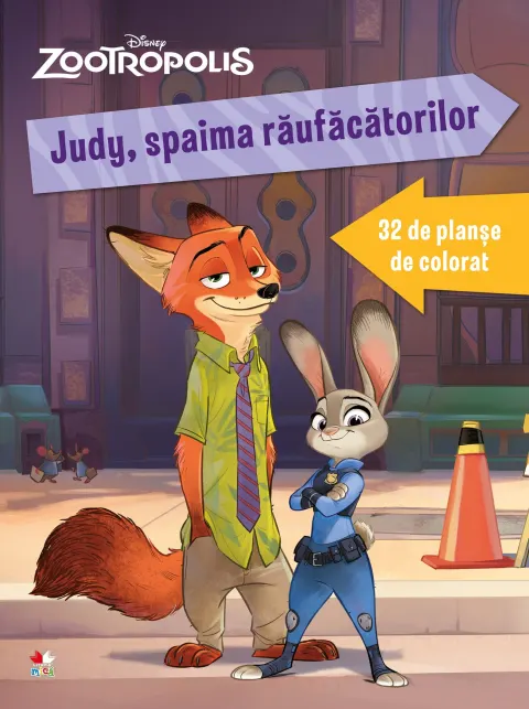 Coperta cărții Zootropolis. Judy, spaima raufacatorilor. 32 de planse de colorat