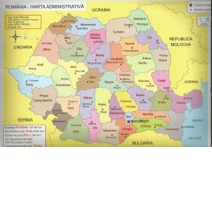 Coperta cărții Plansa Romania, harta administrativa