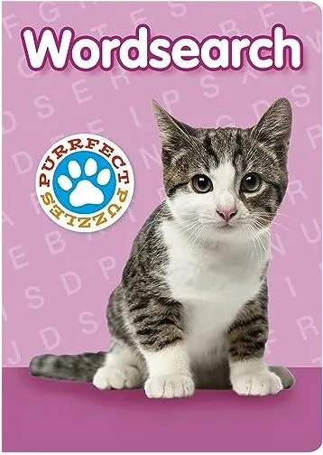 Coperta cărții Purrfect puzzles wordsearch.