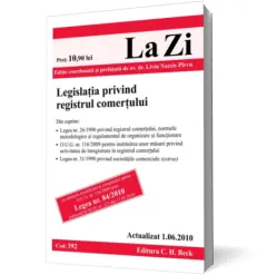 Coperta cărții Legislația privind registrul comerțului (actualizat la 01.06.2010)