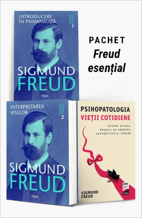 Coperta cărții Pachet Freud esențial. Introducere în psihanaliză/Interpretarea viselor/Psihopatologia vieții cotidiene - Sigmund Freud