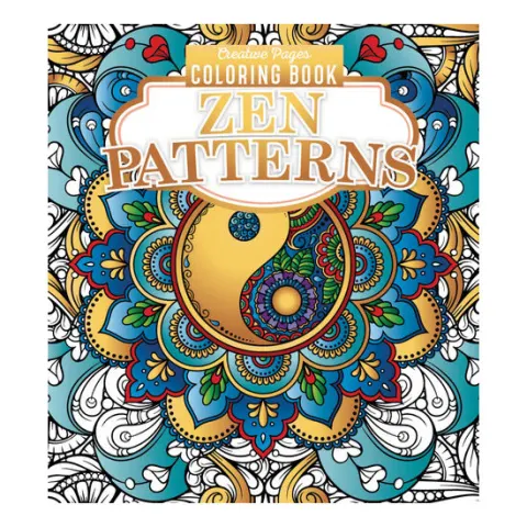 Coperta cărții Creative Pages: Zen Patterns Coloring Book (Paperback) — Relaxing Geometric and Mandala Designs for Mindful Coloring and Stress Relief