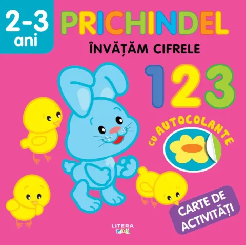 Coperta cărții Prichindel. Invatam cifrele 1 2 3. Carte de activitati cu autocolante (2-3 ani)