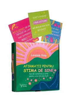 Coperta cărții Afirmatii pentru stima de sine. Set de cartoline si carte pentru a te iubi mai mult