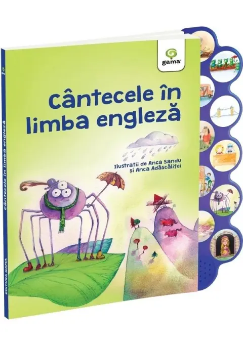 Coperta cărții Cantecele in limba engleza. Cantecele copilariei cu sunete