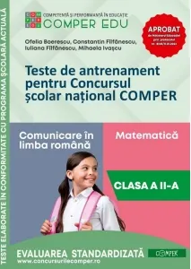 Coperta cărții Teste de antrenament pentru Concursul scolar national COMPER. Comunicare in limba romana. Matematica. Clasa a II-a