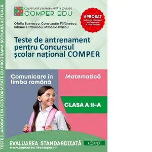 Coperta cărții Teste de antrenament pentru Concursul scolar national COMPER. Comunicare in limba romana. Matematica. Clasa a II-a