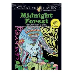 Coperta cărții Creative Haven Midnight Forest Coloring Book