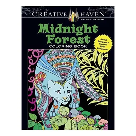 Coperta cărții Creative Haven Midnight Forest Coloring Book