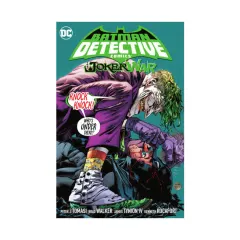 Coperta cărții The Joker War / writers, Peter J. Tomasi, James Tynion IV, Mariko Tamaki ; pencillers, Brad Walker, Kenneth Rocafort, Dan Mora, Eduardo Risso, Eddy Barrows ... [and 5 others] ; inkers, Andrew Hennessy, Dan Mora, Kenneth Rocafort, Eduardo Risso, Eber Ferr