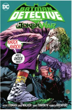 Coperta cărții The Joker War / writers, Peter J. Tomasi, James Tynion IV, Mariko Tamaki ; pencillers, Brad Walker, Kenneth Rocafort, Dan Mora, Eduardo Risso, Eddy Barrows ... [and 5 others] ; inkers, Andrew Hennessy, Dan Mora, Kenneth Rocafort, Eduardo Risso, Eber Ferr