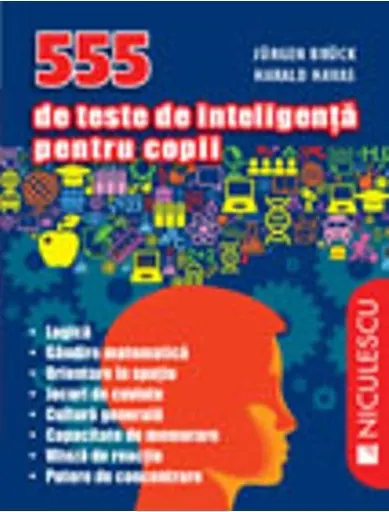 Coperta cărții 555 de teste de inteligență pentru copii