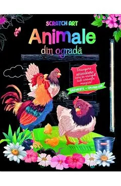 Coperta cărții Animale din ograda. Scratch Art