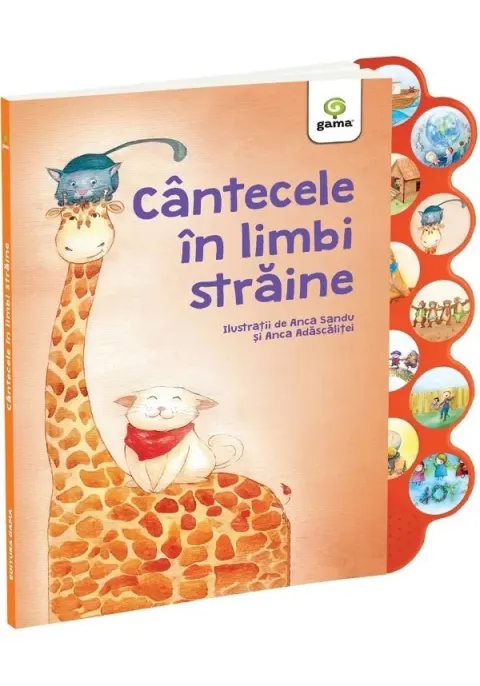 Coperta cărții Cantecele in limbi straine. Cantecele copilariei cu sunete