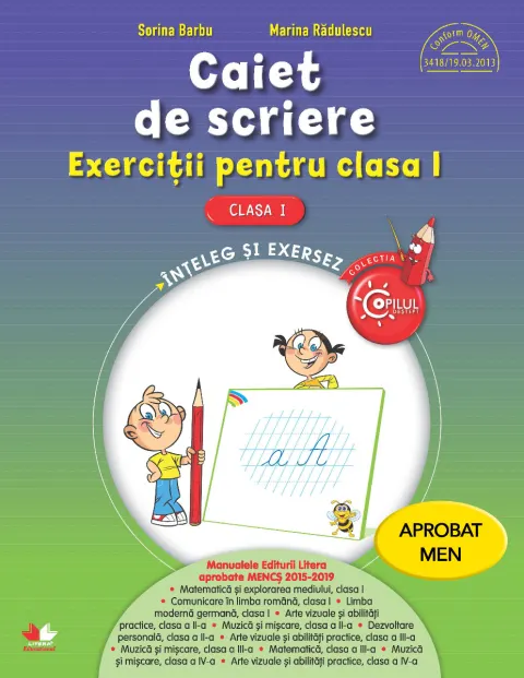 Coperta cărții Caiet de scriere. Exercitii pentru clasa I