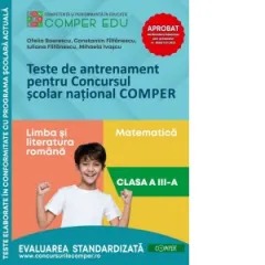 Coperta cărții Teste de antrenament pentru Concursul scolar national COMPER. Comunicare in limba romana. Matematica. Clasa a III-a