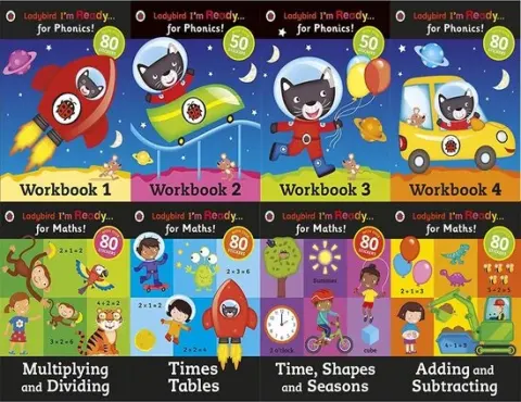 Coperta cărții Ladybird I'm Ready for Phonics & Maths KS1 Easy Learning 8 Books Collection Set