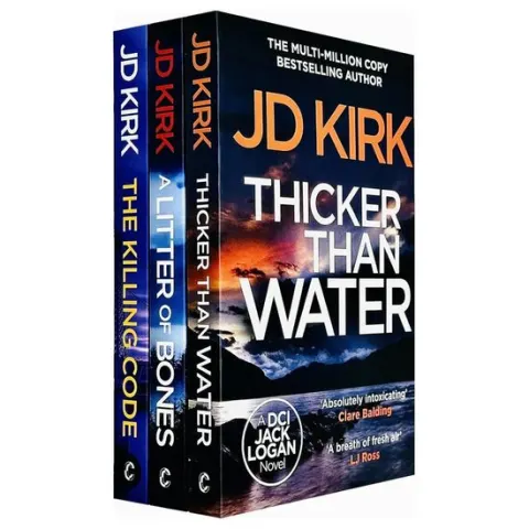 Coperta cărții Dci Logan Crime Thrillers 3 Books Collection Set By Jd Kirk (thicker Than Water, A Litter Of Bones, The Killing Code)