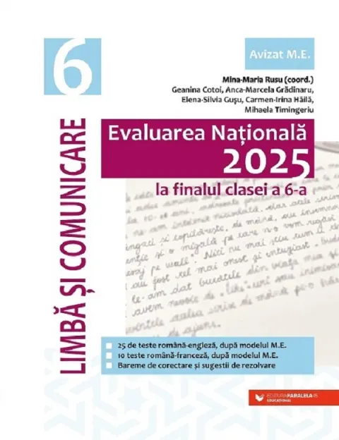 Coperta cărții Evaluarea Națională 2025 la finalul clasei a VI-a. Limbă și comunicare