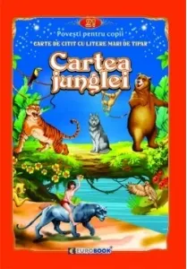 Coperta cărții Cartea junglei. Carte de citit cu litere mari de tipar