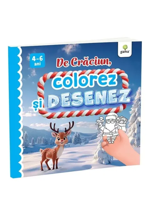 Coperta cărții De Crăciun, colorez și desenez