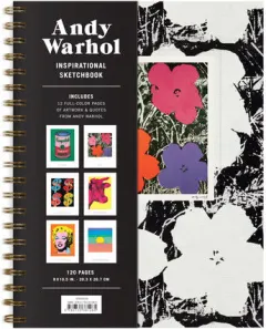 Coperta cărții Andy Warhol Inspirational Sketchbook Includes 12 Full-Color Pages of Artwork and Quotes from Andy Warhol